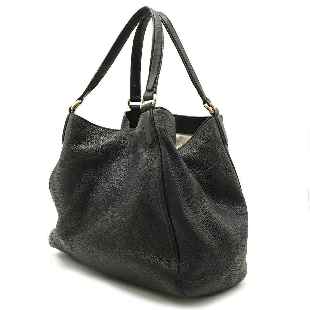 Gucci Leather Black Tote Cellarius Soho Bag Shoulder Black